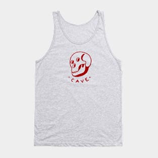 Simple and naive drawing of a skull in red ink Tank Top